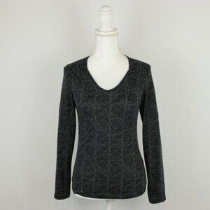Exofficio Dri-Release Women's XS Black Gray Floral Burnout Long Sleeve Blouse